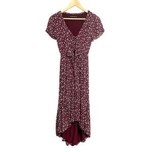 Abercrombie & Fitch Dress Size S Floral Keyhole Tie Boho Peasant Prairie Hi-Low